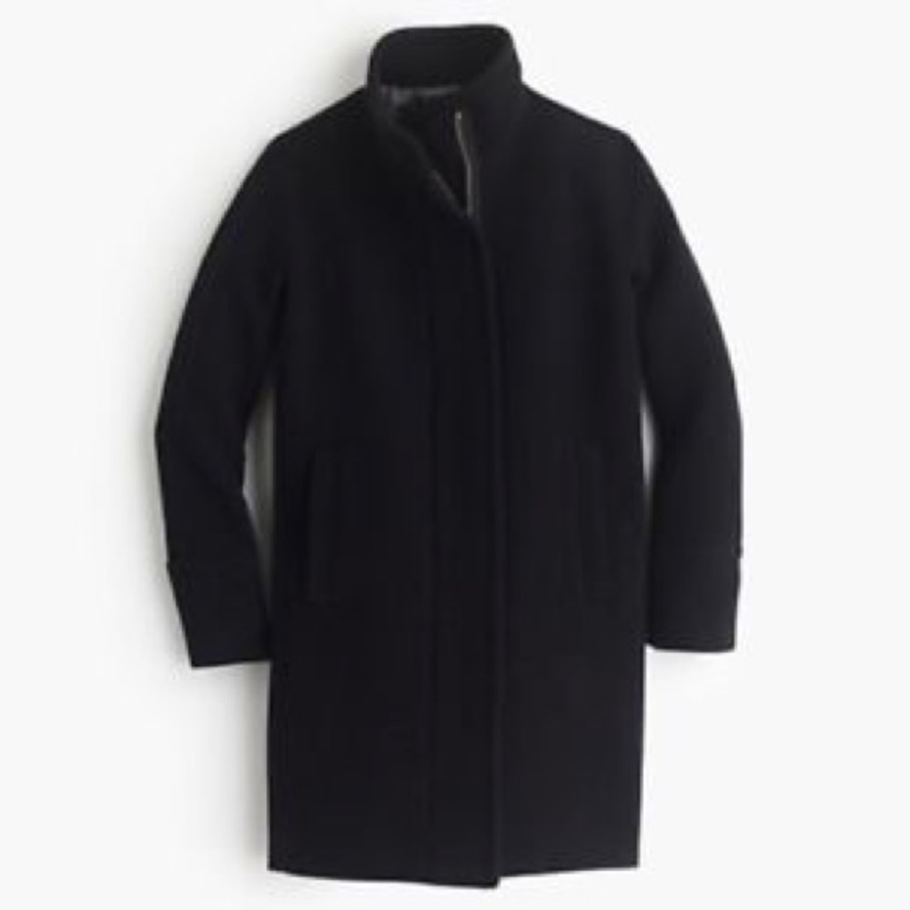 J. Crew Black cocoon coat Italian wool